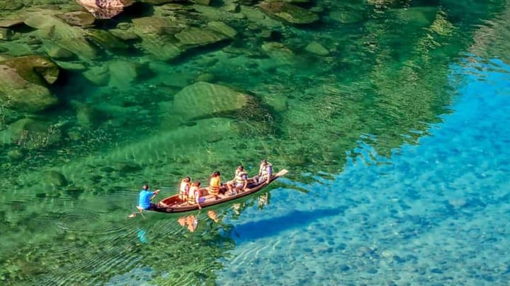 Umngot River in Dawki, Meghalaya - Clearer Than a Crystal